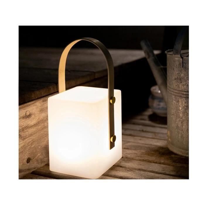 TIKY Farol inalámbrico con mango de bambú - LED blanco cálido / multicolor regulable - Al 27cm 1