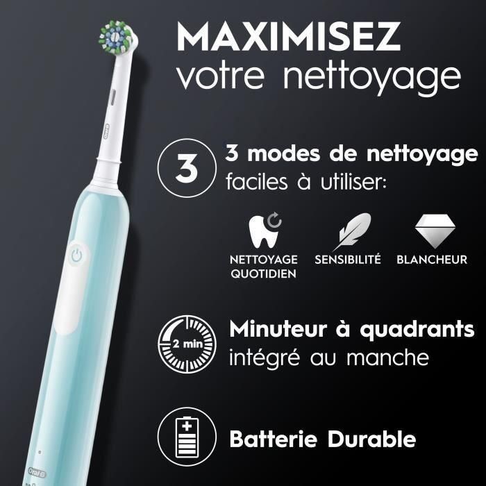 Cepillo de dientes eléctrico - ORAL-B Pro 1 - Sensitive Clean - Azul 3