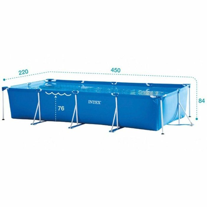 Intex Piscina Rectangular Frame 450x220x84cm con Bomba y Capacidad 7127L PVC+METAL 1 Intex Piscina Rectangular Frame 450x220x84cm con Bomba y Capacidad 7127L PVC+METAL 1