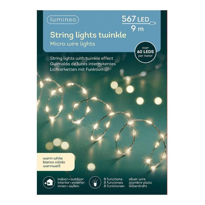 Lumineo Guirnalda Micro LED 567 LEDs Luz Cálida Exterior 9m con 8 Funciones y Temporizador 1