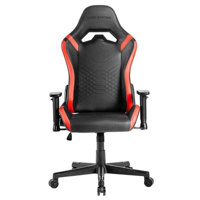 Mars Gaming MGC-PRO Silla Gaming Ergonómica Negra/Roja con Reposabrazos 2D, Reclinable 90-135°, Soporta hasta 150 kg