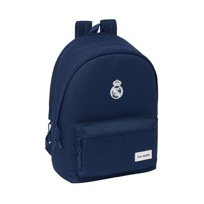 Safta Mochila Doble para Portátil 15,6" + USB Real Madrid Chica Marino 31x44x18 cm