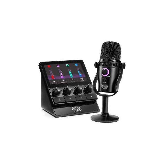 Hercules STREAM STARTER KIT - Control de voz y audio para streaming con micrófono HUD-600 USB Dynamic, 4781068 0 Hercules STREAM STARTER KIT - Control de voz y audio para streaming con micrófono HUD-600 USB Dynamic, 4781068 0