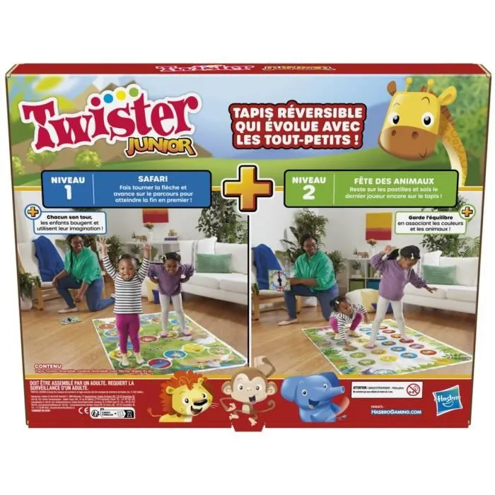Hasbro Gaming HAS5010994209117 Twister Junior Alfombra Reversible 2 en 1 Juego de Mesa Evolutivo para Niños 4