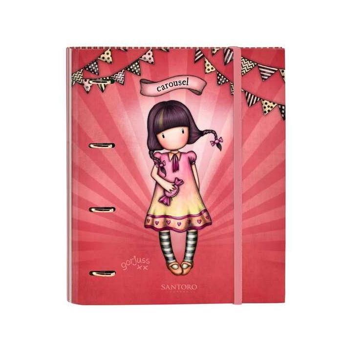 Carpeta de anillas Gorjuss Carousel Salmón (27 x 32 x 3.5 cm)