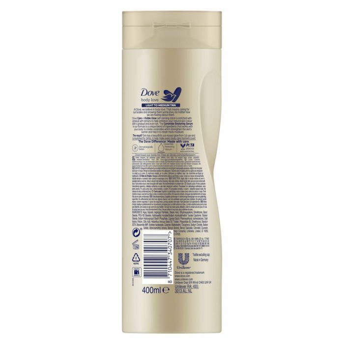 Dove Visible Glow loción corporal autobronceadora tono medio 400 ml 4
