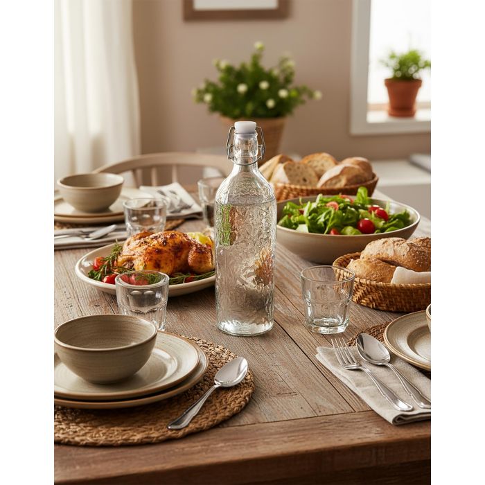 La Mediterranea Botella Vidrio T/Clasico 1.1L 9x9x30.8 cm 3