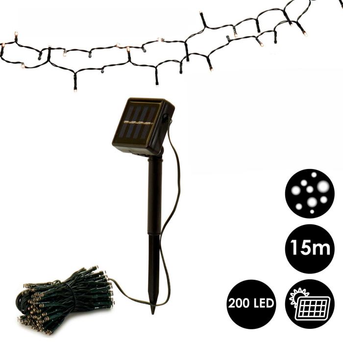 Guirnalda Solar 200 Leds Blancas Ibergarden 20X12CM (12 Unidades) 3 Guirnalda Solar 200 Leds Blancas Ibergarden 20X12CM (12 Unidades) 3
