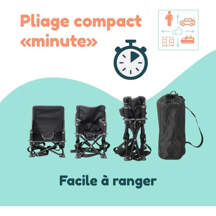 Bambisol Elevador de Bebé Portátil Convertible en Silla Infantil con Bandeja Extraíble, Plegado Rápido y Compacto con Bolsa de Transporte 2