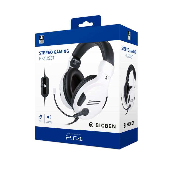 Auriculares con Micrófono Gaming Big Ben Interactive PS4OFHEADSETV3WHITE Blanco Negro/Blanco 2