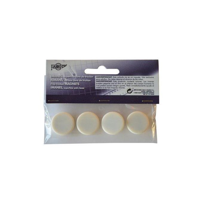Faibo 4 Imanes Redondos 20 mm Blanco En Blister