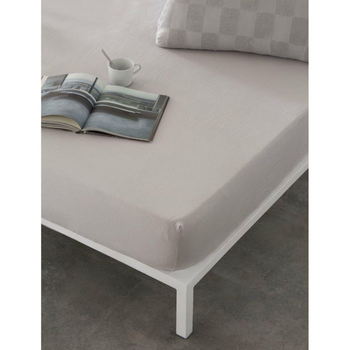 Sábana Bajera Ajustable Naturals ELBA Gris claro 135 x 200 (Cama de 135)