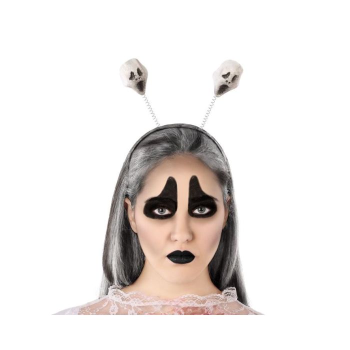 Diadema Halloween Calaveras Blancas - Complemento para disfraces de esqueleto, alma en pena o criatura sobrenatural 0 Diadema Halloween Calaveras Blancas - Complemento para disfraces de esqueleto, alma en pena o criatura sobrenatural 0