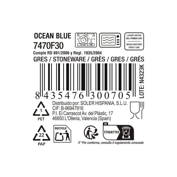 Mug Ocean Blue 330 ml - Inde (24 Unidades) 3 Mug Ocean Blue 330 ml - Inde (24 Unidades) 3