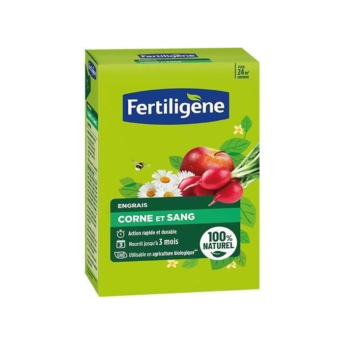 FERTILIGENE fertilizante cuerno y sangre - FCOSAN12 - 1,2 kg - Acción rápida y duradera - Nutre hasta 3 meses