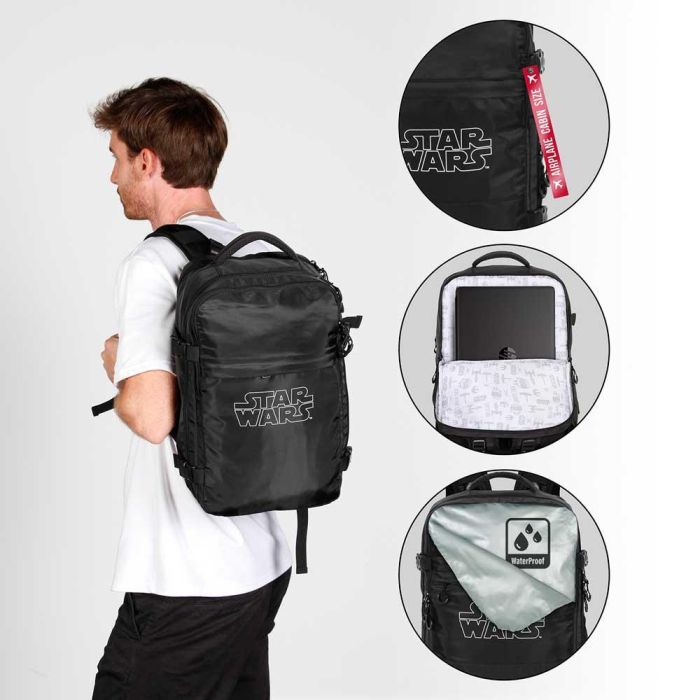 Mochila Mercury Viaje Cabina Avión 40x20x25cm Logo Star Wars Negro 3