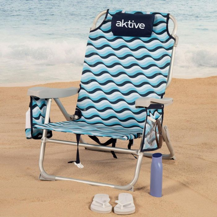 Silla de Playa Aktive 50 x 80 x 58 cm (2 Unidades) 5 Silla de Playa Aktive 50 x 80 x 58 cm (2 Unidades) 5