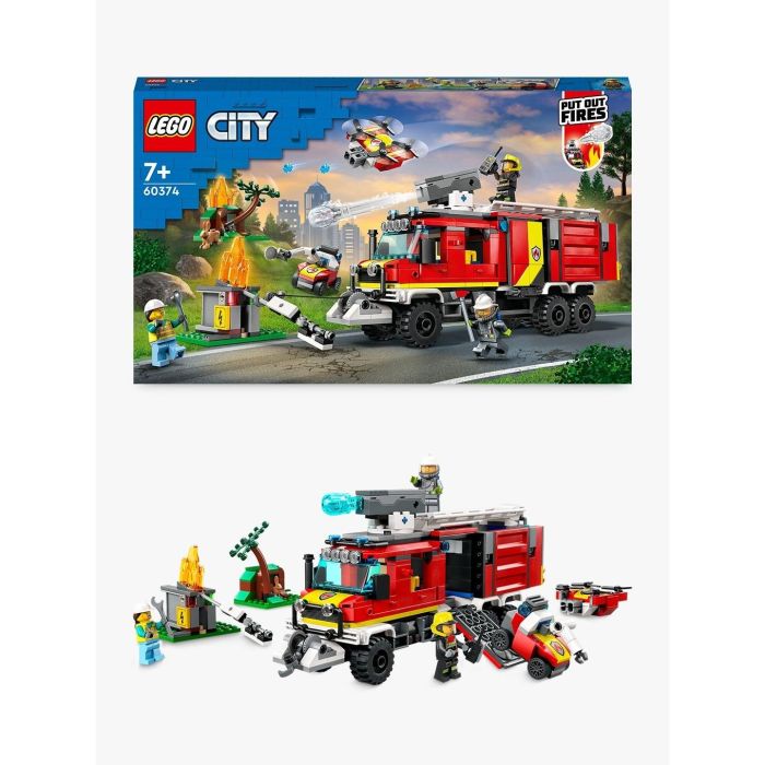 Lego CITY 60374 El camión de intervención de los bomberos, Juguete con drones modernos y figuras 2 Lego CITY 60374 El camión de intervención de los bomberos, Juguete con drones modernos y figuras 2