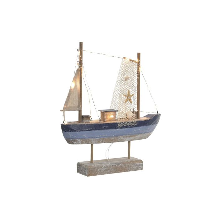 DKD Home Decor Figura Atlantico Azul Natural 5.5 x 33 x 29 cm (2 Unidades) Led Mdf