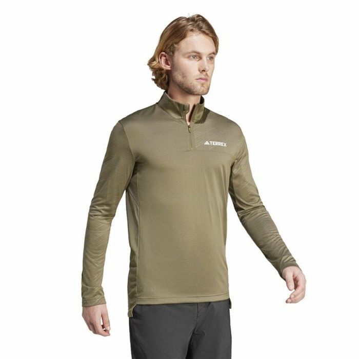 Sudadera sin Capucha Hombre Adidas Mt Half Zi Ls Marrón 2