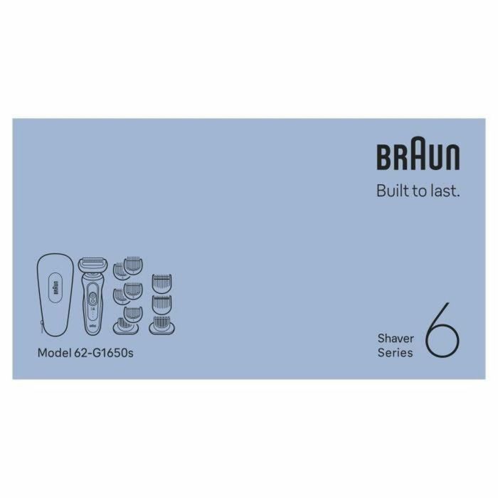 Braun BRA8700216645362 Afeitadora eléctrica Serie 6 Negra, 60 min batería, carga rápida 5 min 1