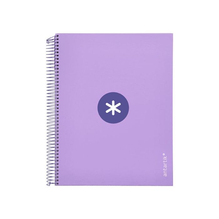 Cuaderno Espiral A4 Micro Antartik Tapa Forrada 120H 90 gr Cuadro 5 mm 5 Bandas 4 Taladros Color Lavanda 2