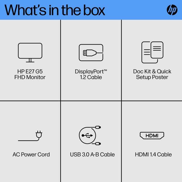 HP E27 G5 Monitor FHD para Oficina y Hogar, con Imágenes Nítidas, Confort Personalizado y Gran Flexibilidad 3
