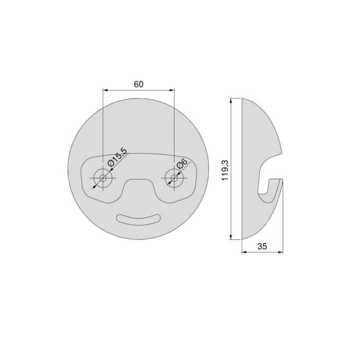 Emuca Colgador de pared Napier, Pintado negro, Plástico 5