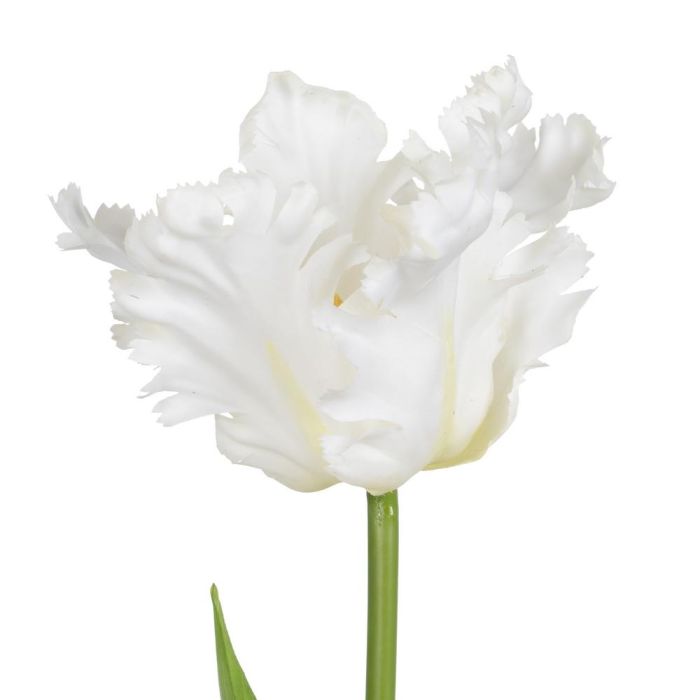 Flor Tulipán Blanco Tejido Decoración 63 cm