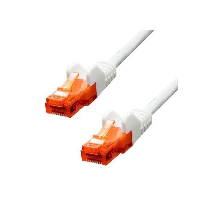 ProXtend Cable Ethernet CAT6 U/UTP CCA PVC Blanco 7m, 26 AWG, Alivio de Tensión y Protección de Pestillo