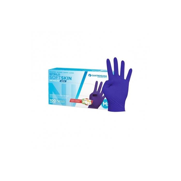 Guantes de examen de nitrilo Softskin, azul, talla XS, 100 unidades