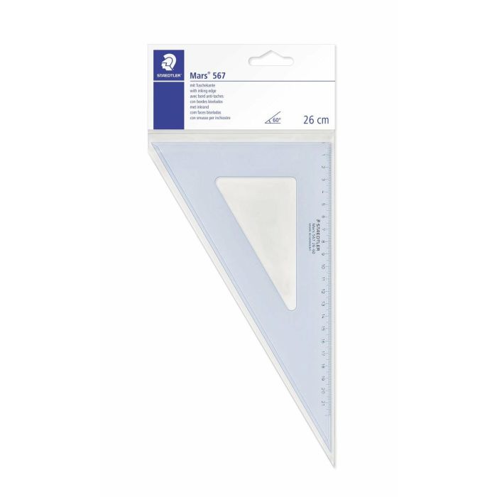 STAEDTLER Zeichendreieck 26cm 60/30 Gr. tr.bl 0 STAEDTLER Zeichendreieck 26cm 60/30 Gr. tr.bl 0