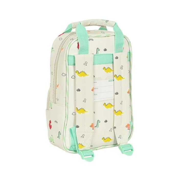 Mochila Escolar Safta Dinos 20 x 28 x 8 cm Crema 1