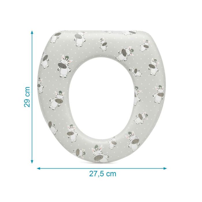 KioKids Reductor WC Acolchado y Cómodo para Niños +12 Meses | Asiento Adaptador Inodoro Estándar Diseño Cebras Gris 2 KioKids Reductor WC Acolchado y Cómodo para Niños +12 Meses | Asiento Adaptador Inodoro Estándar Diseño Cebras Gris 2