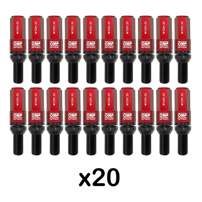 Omp Speed Juego De 20 Tornillos Con Protector De Aluminio De Colores M12x1.25 Llave De 17-19 Largo 28 mm Con Protector Rojo OMPS09971206 4 Omp Speed Juego De 20 Tornillos Con Protector De Aluminio De Colores M12x1.25 Llave De 17-19 Largo 28 mm Con Protector Rojo OMPS09971206 4