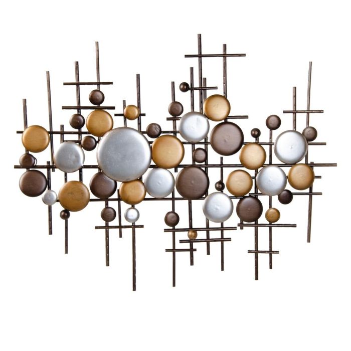 Decoración de Pared 91,5 x 4,5 x 72 cm Dorado Metal Plata