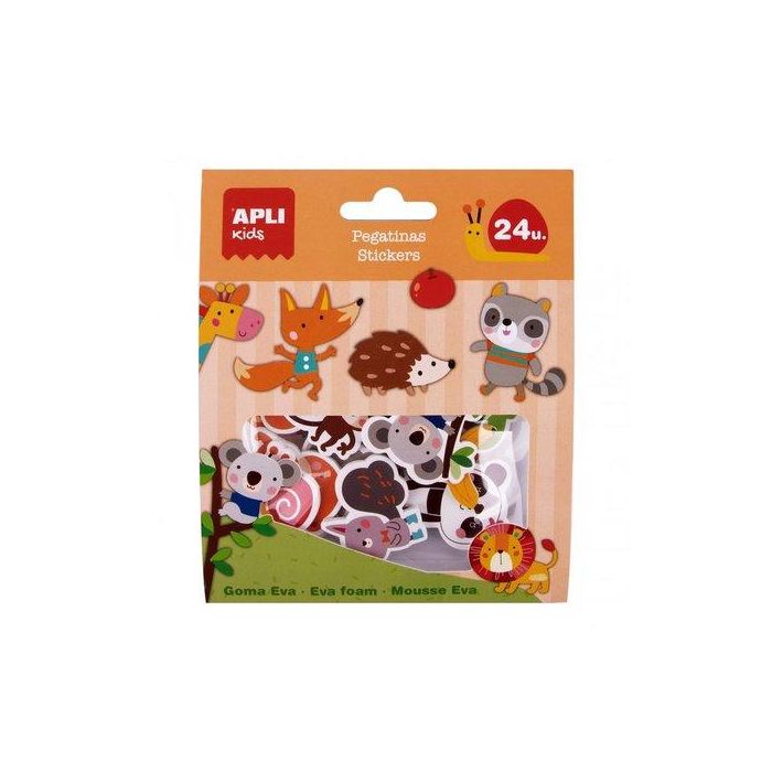 Stickers Apli Bolsa 1H Goma Eva Animales (18878) 5 unidades
