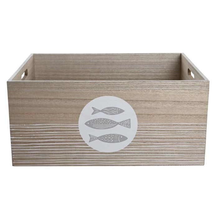 Caja Decorativa DKD Home Decor Natural Aluminio Madera MDF Espirales Mediterráneo Caja Decorativa DKD Home Decor Natural Aluminio Madera MDF Espirales Mediterráneo