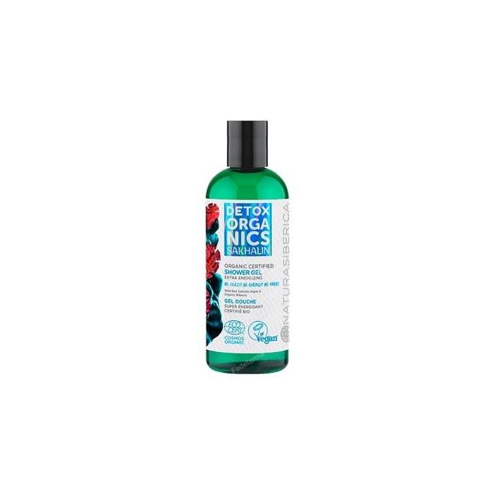 NATURA SIBERICA Gel de Ducha Detox Extraenergizante con Algas Rojas y Arándano Orgánico 260ml Eco Cosmos Organic Vegano