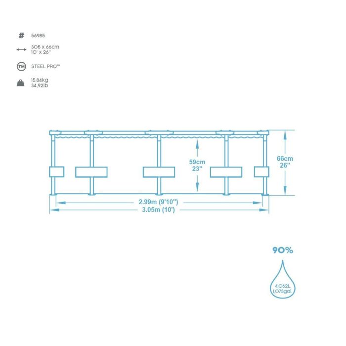 Piscina elevada BESTWAY Steel Pro  - 305 x 66 cm 12