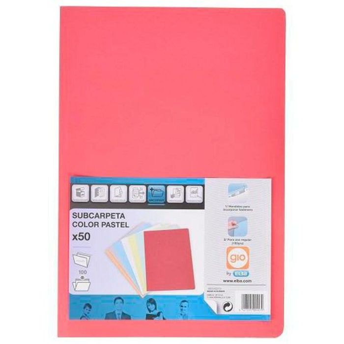 Subcarpeta Elba Rojo A4 50 Piezas (5 Unidades) 1 Subcarpeta Elba Rojo A4 50 Piezas (5 Unidades) 1