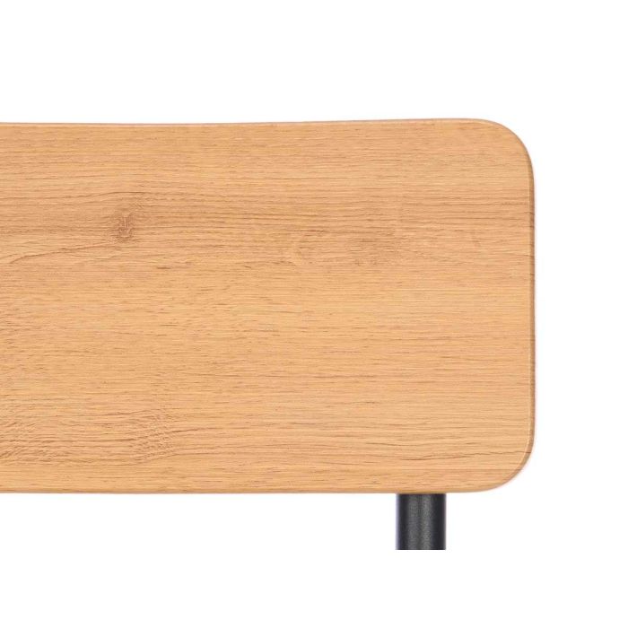 Set Mesa y 4 Taburetes Giftdecor 125x62x15 cm, Madera y Negro 1 Set Mesa y 4 Taburetes Giftdecor 125x62x15 cm, Madera y Negro 1