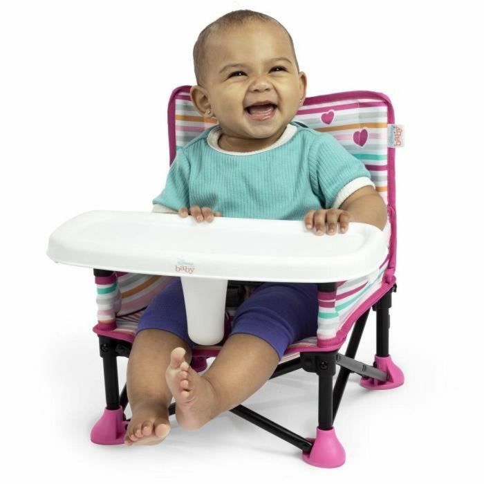 Disney Baby DIS74451172012 Silla Elevadora Pop 'n Sit Minnie Mouse Compacta, Plegado Rápido, Interior/Exterior, Rosa