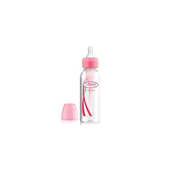 Dr. Brown's Biberón Options Boca Estrecha Silicona Redondo +0M 250ml Rosa