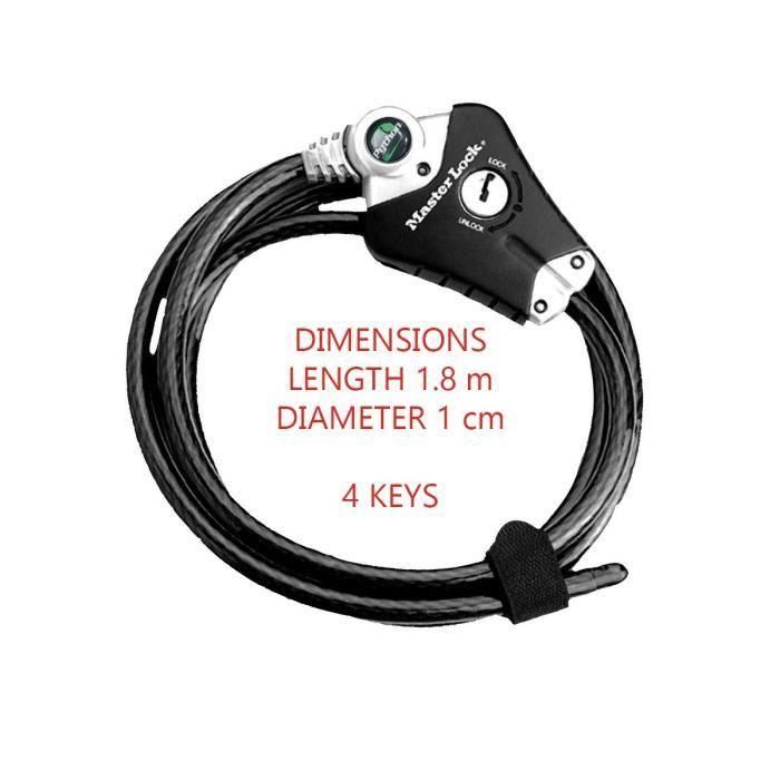 MASTER LOCK Cable antirrobo patentado ajustable de 30 cm a 1,8 m 3