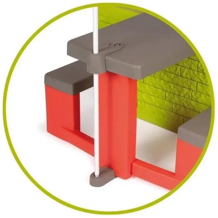 Smoby Sombrilla para Mesa de Picnic 80x90cm, Parasol con Sistema de Fijación, Altura Ajustable 1.05m-1.55m