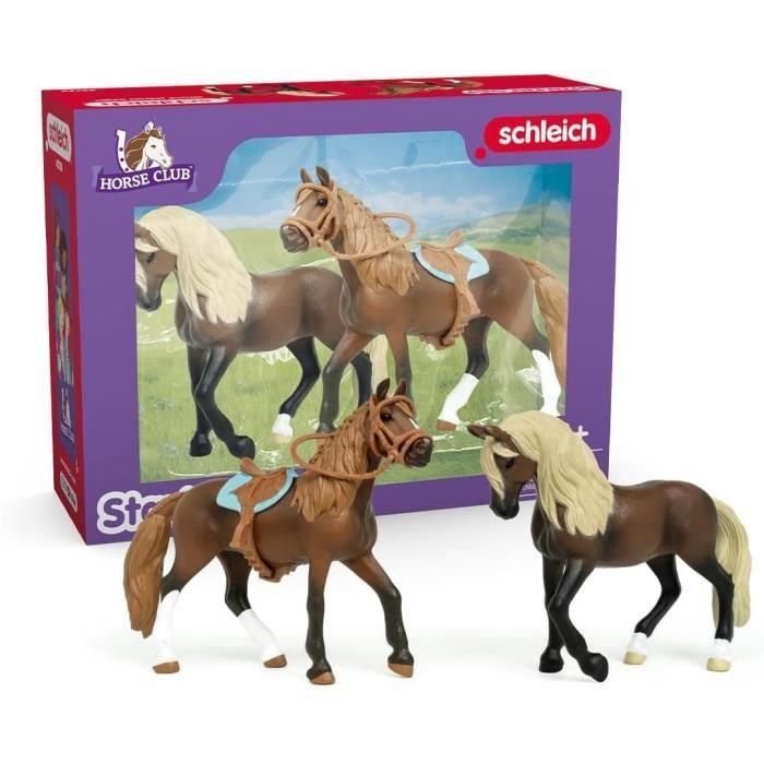 Schleich 42738 Mis primeros Caballos Peruanos de Paso, 2 figuras Set de juego Horse Club, para niños 5+ años