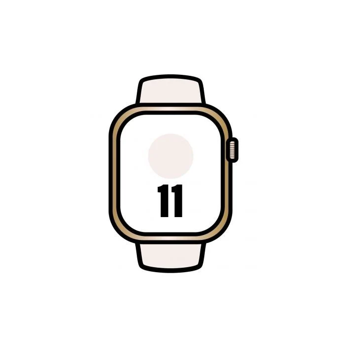 Apple MFD54QL/A Watch Series 11 GPS Cellular 46mm Titanio Dorado Correa Deportiva Rosa Rubor (S/M)
