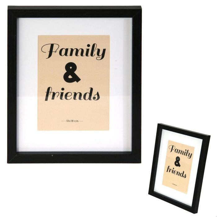 Home Deco Factory Essentiel Juego de 8 Marcos de Fotos para Pared Negro Madera 15x20 cm 13x18 cm 10x15 cm 10x10 cm 6