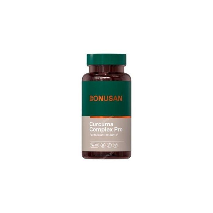 Bonusan Cúrcuma Complex Pro 60 Cápsulas con CurcuWIN, Té Verde, Resveratrol y Semilla de Uva - Inmunidad y Función Articular